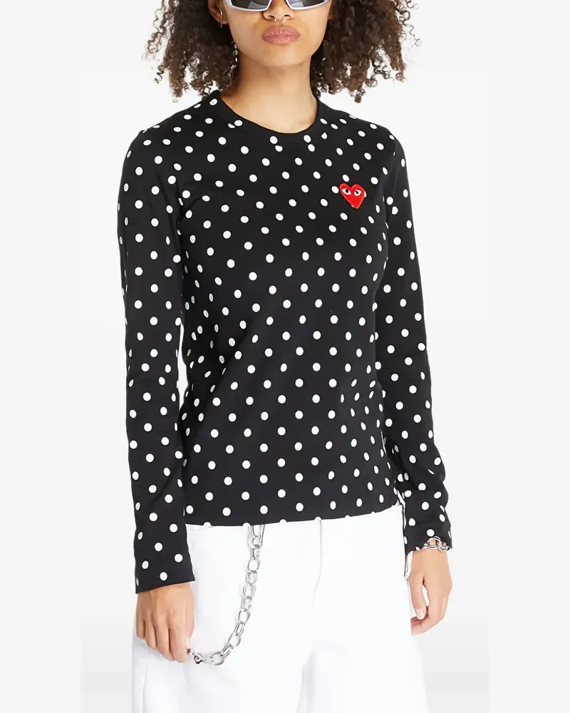 Comme des Garçons T-Shirt mit Polka Dots - Schwarz Schwarz