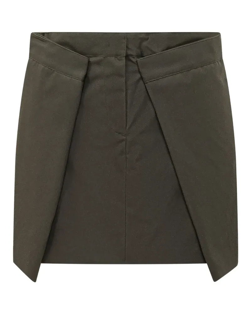 MSGM Gabardine folded-detail mini skirt - Grün Grün