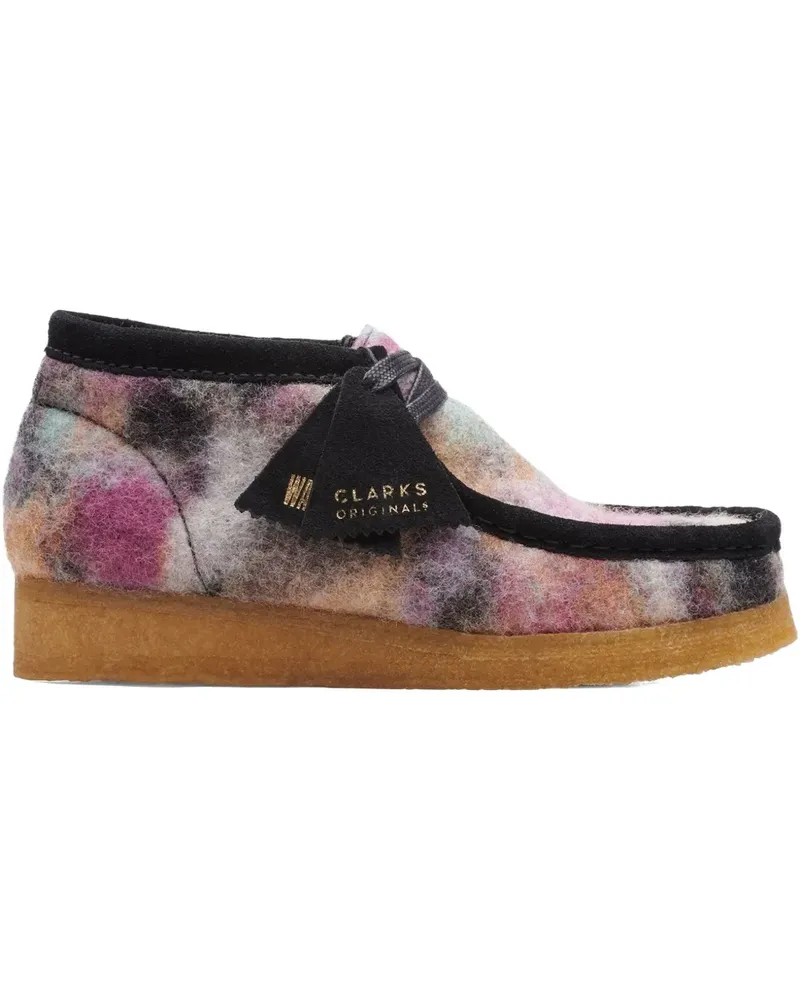 Clarks Wallabee Black Wool Comb Stiefel - Rosa Rosa