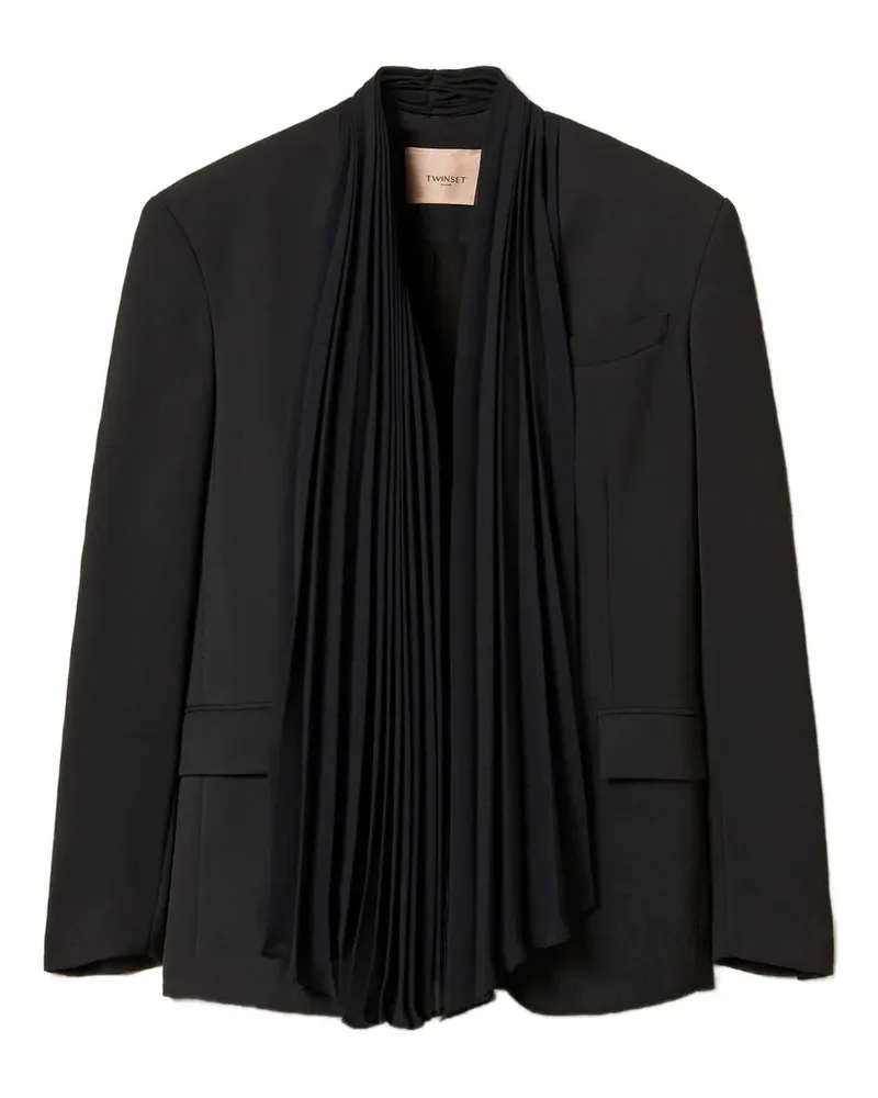 Twin-Set Krepp-Blazer mit Schärpe - Schwarz Schwarz