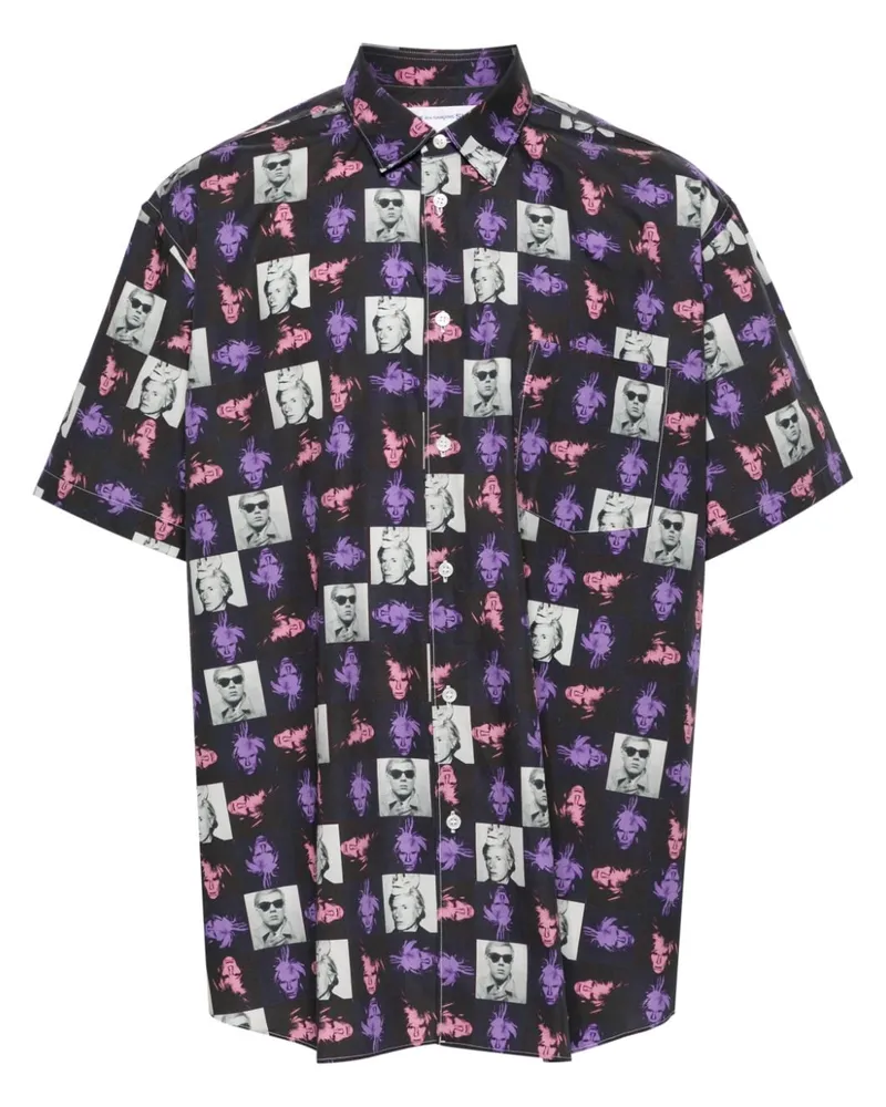 Comme des Garçons Popeline-Hemd mit Andy-Warhol-Print - Schwarz Schwarz