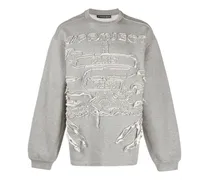 Paris' Best Sweatshirt im Distressed-Look - Grau