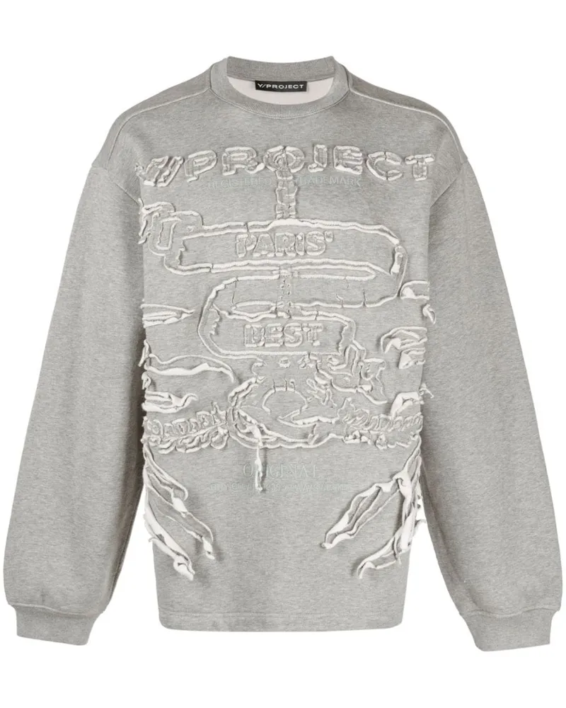 Y/PROJECT Paris' Best Sweatshirt im Distressed-Look - Grau Grau