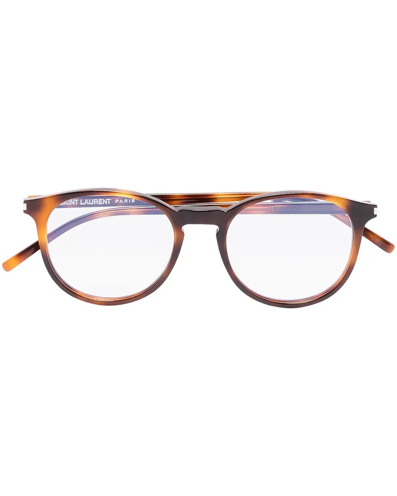 Saint Laurent Runde Brille in Schildpattoptik - Braun Braun
