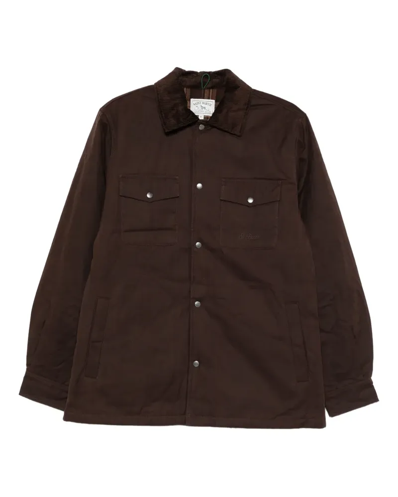 MC2 Saint Barth corduroy-collar chest-pocket shirt jacket - Braun Braun