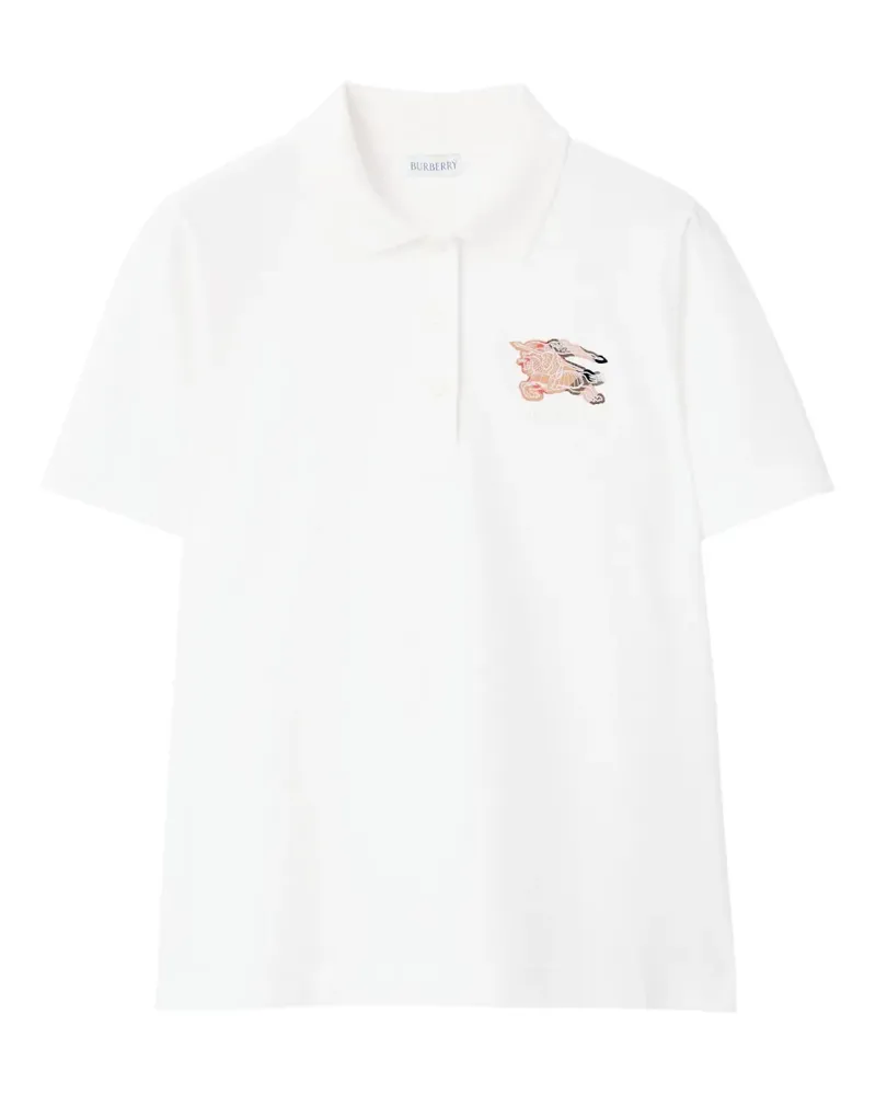 Burberry Poloshirt mit Logo-Stickerei - Weiß Weiß