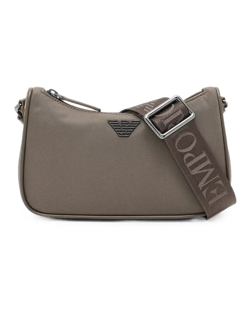 Emporio Armani Schultertasche mit Logo-Schild - Braun Braun