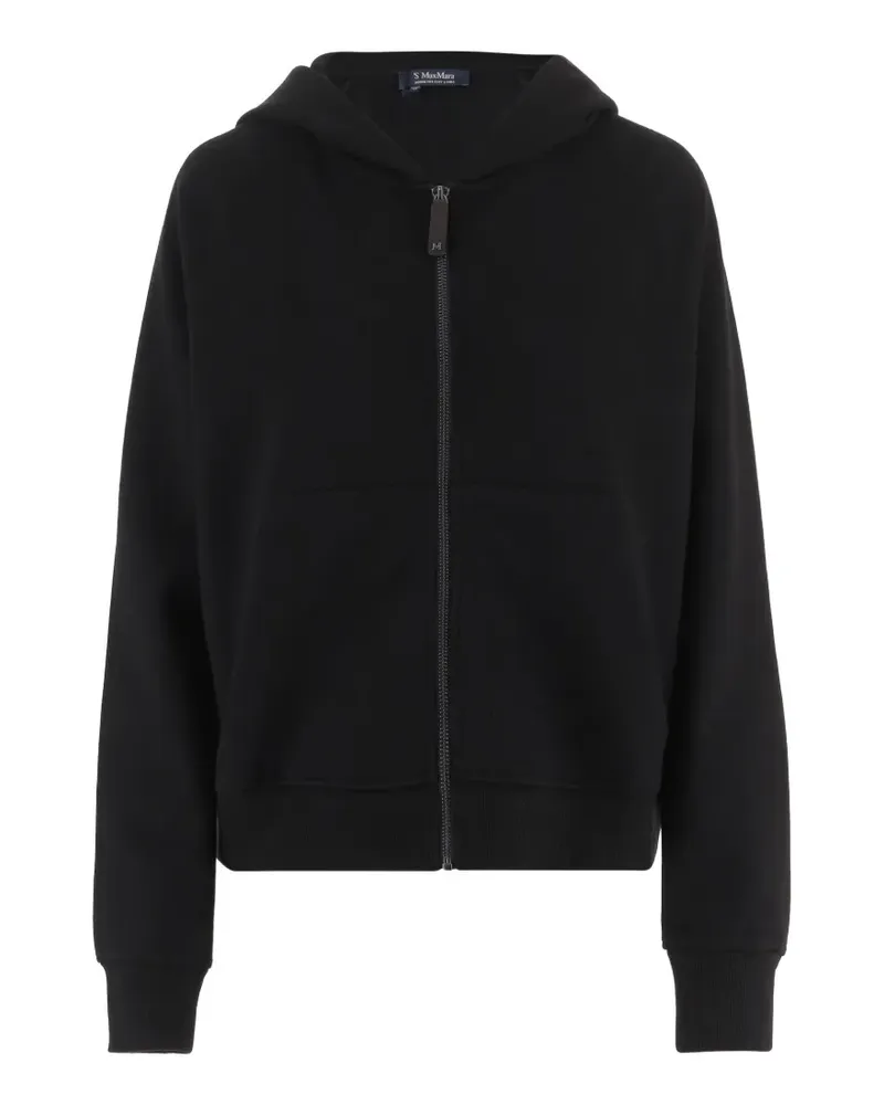 Max Mara Max Mara logo-embroidered zip-up hoodie - Schwarz Schwarz