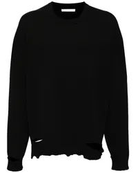 Helmut Lang Pullover im Distressed-Look Schwarz