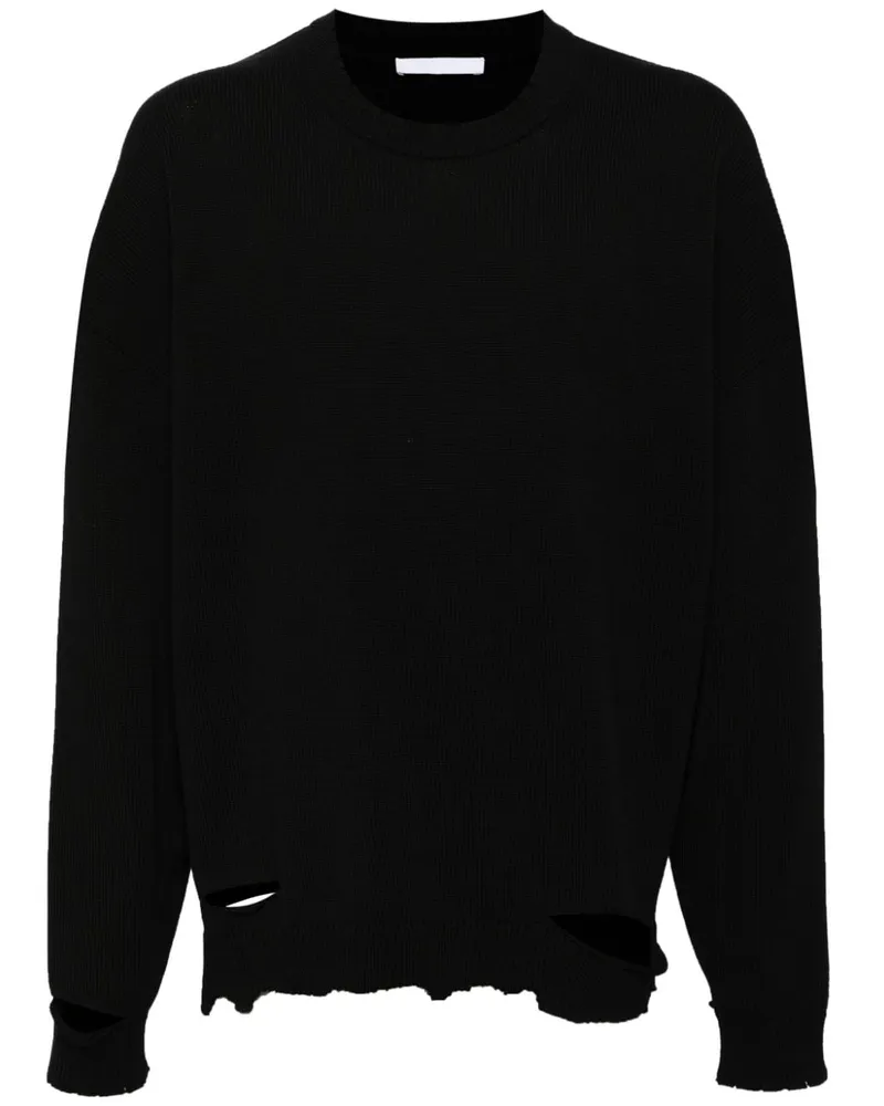 Helmut Lang Pullover im Distressed-Look Schwarz