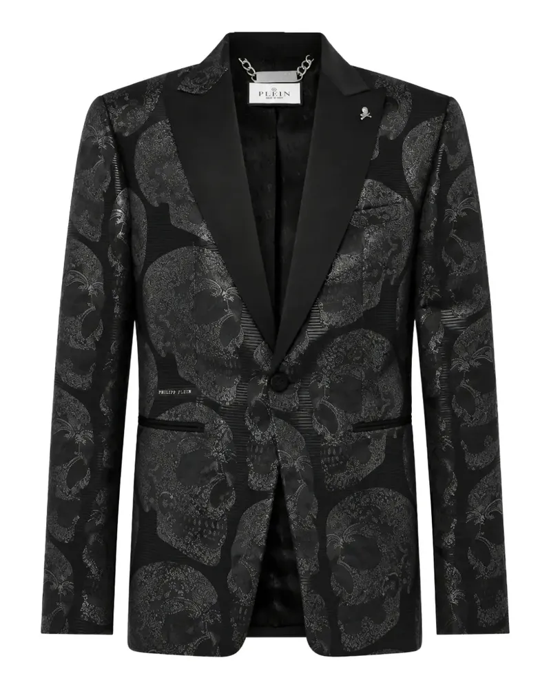 Philipp Plein Jacquard-Blazer mit regulärer Passform - Schwarz Schwarz