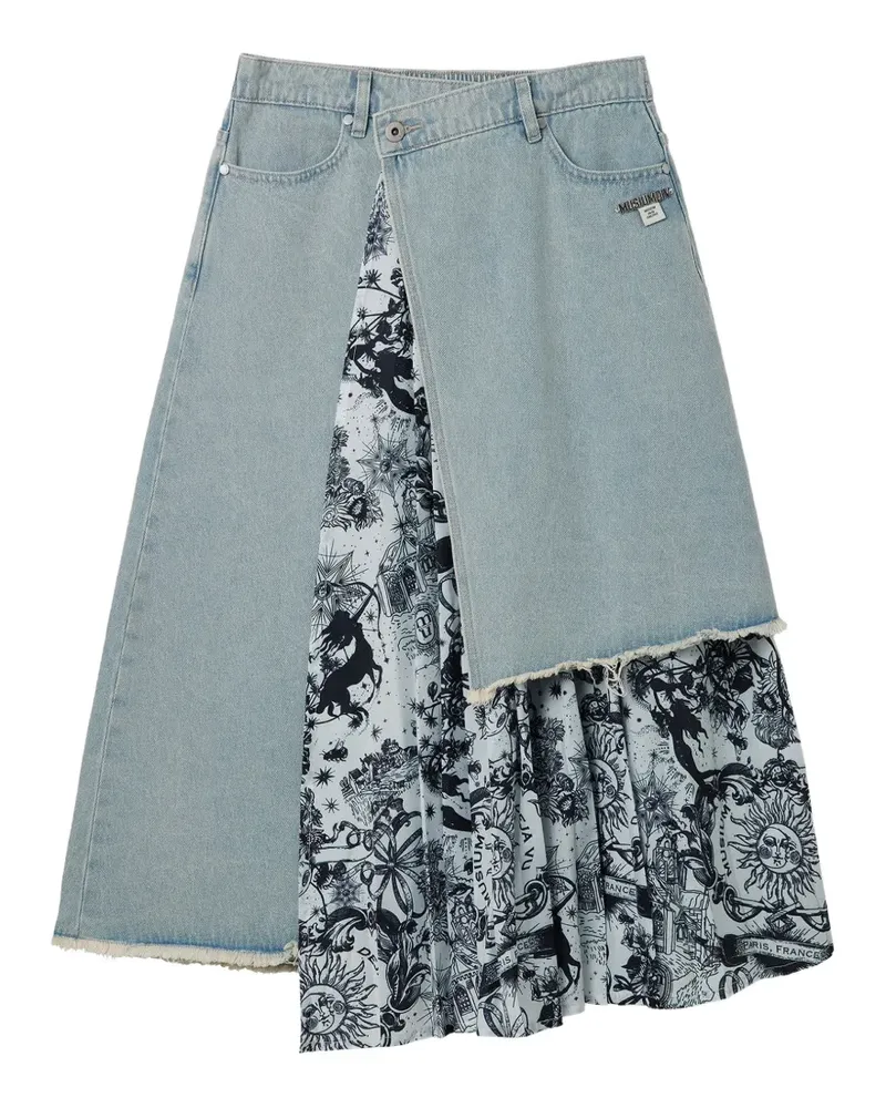 Musium Div. Asymmetrischer Jeans-Midirock - Blau Blau
