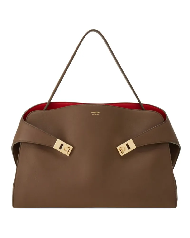 Ferragamo Mittelgroße Hug Schultertasche - Braun Braun