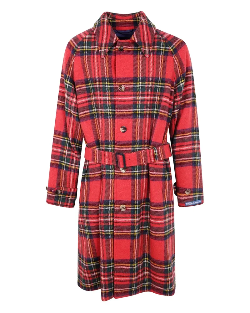 Ralph Lauren plaid-check belted coat - Rot Rot