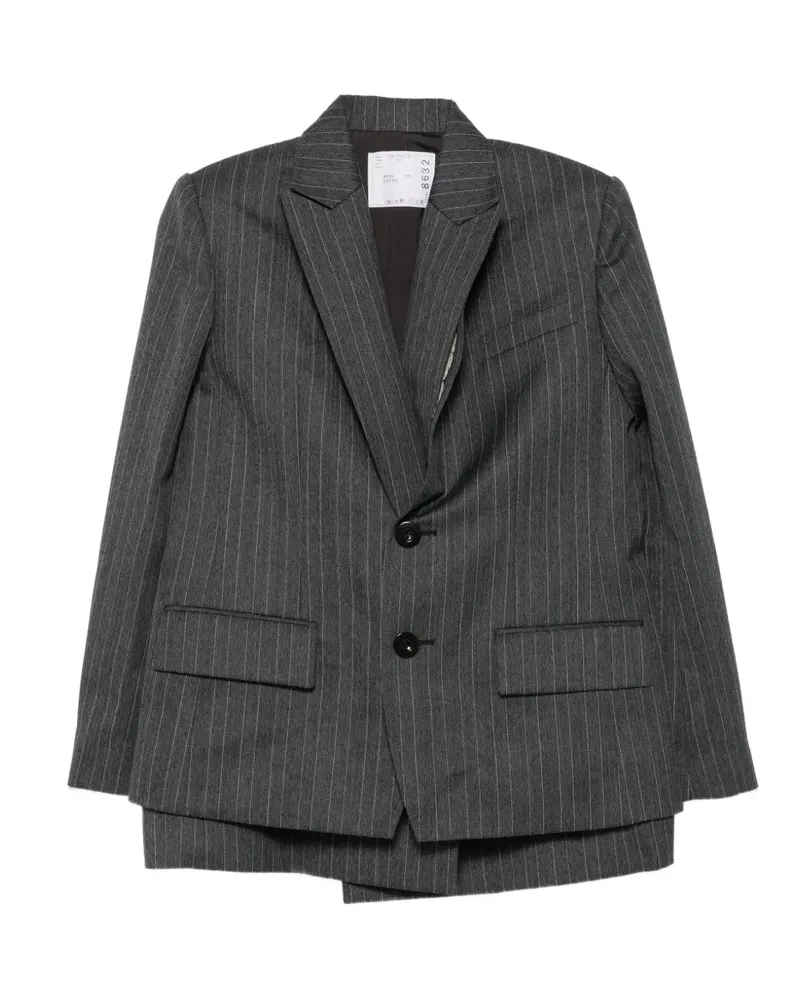 Sacai Blazer mit Nadelstreifen - Schwarz Schwarz