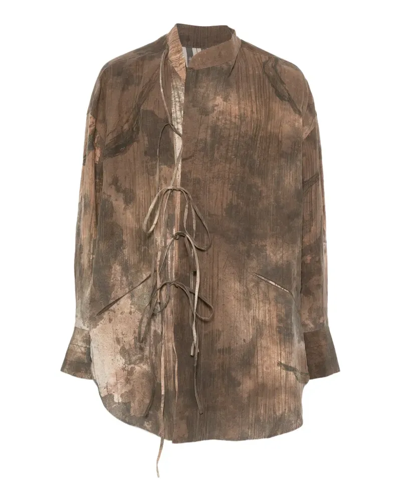 Ziggy Chen Jacke mit abstraktem Print - Braun Braun