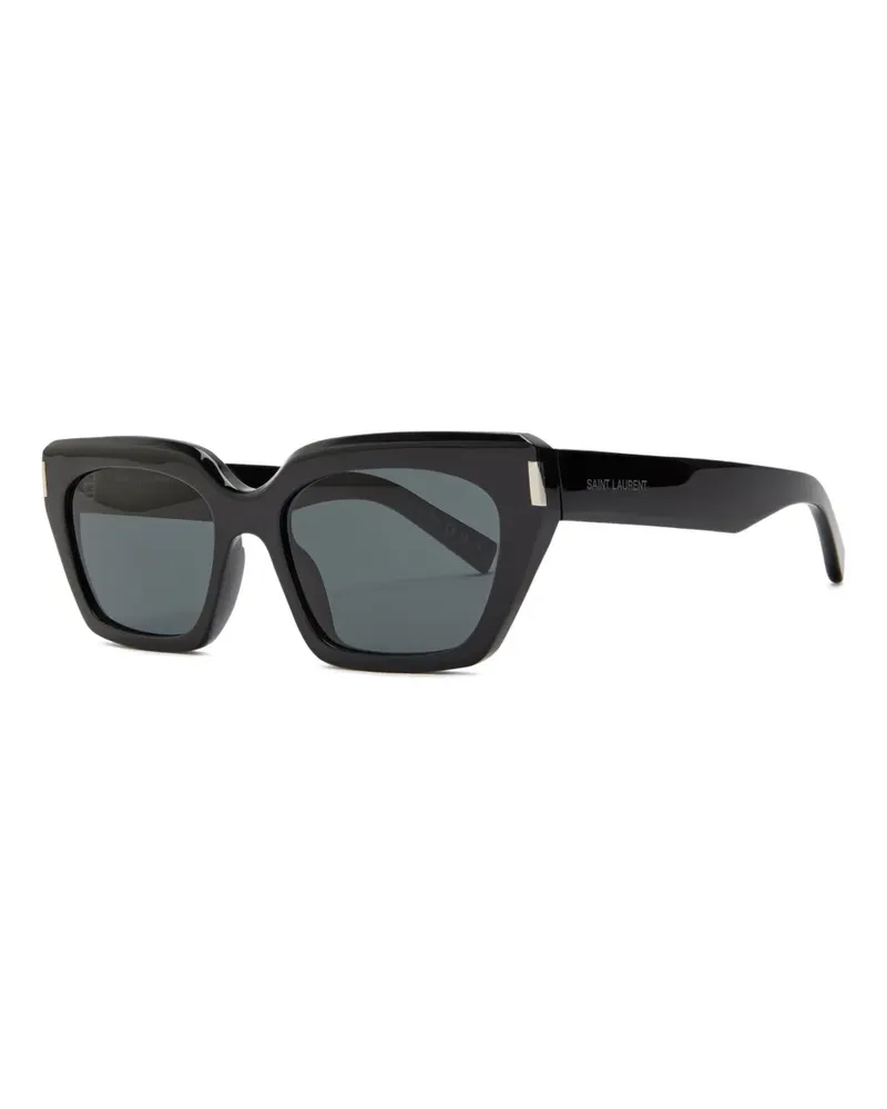Saint Laurent Sonnenbrille mit geometrischem Gestell - Schwarz Schwarz
