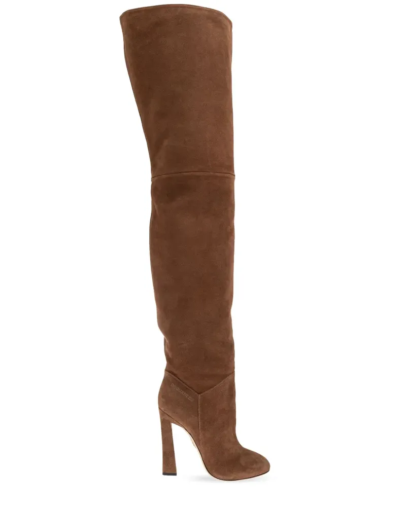 Dsquared2 Overknee-Stiefel aus Wildleder - Braun Braun