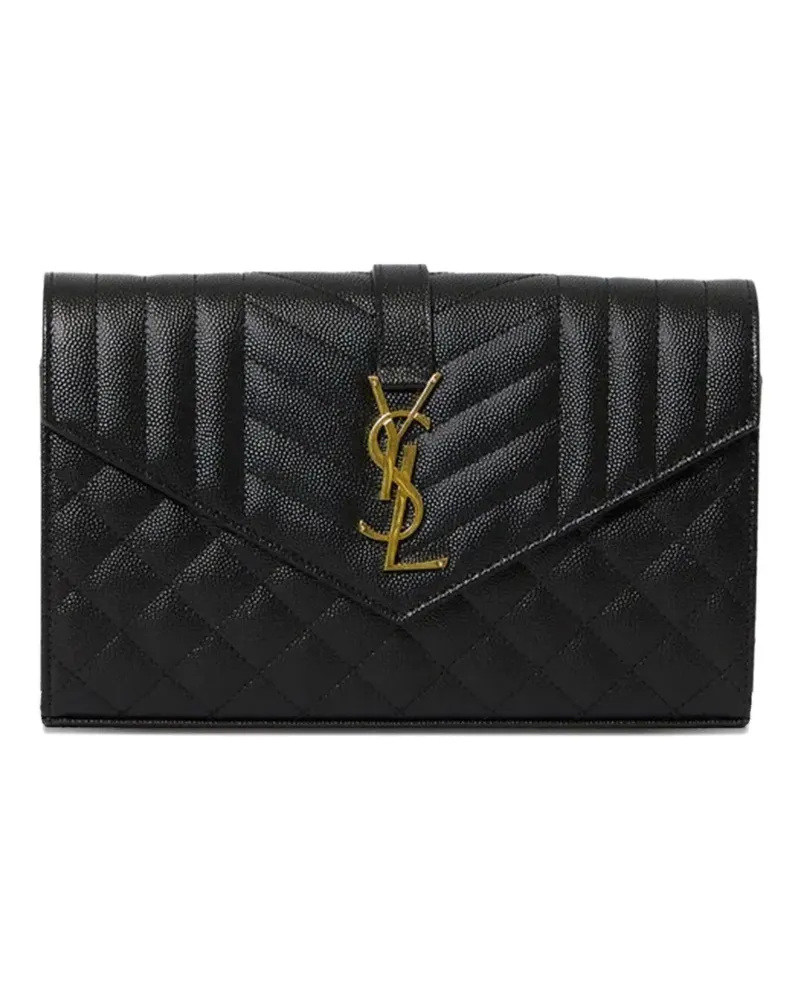 Saint Laurent quilted logo shoulder bag - Schwarz Schwarz