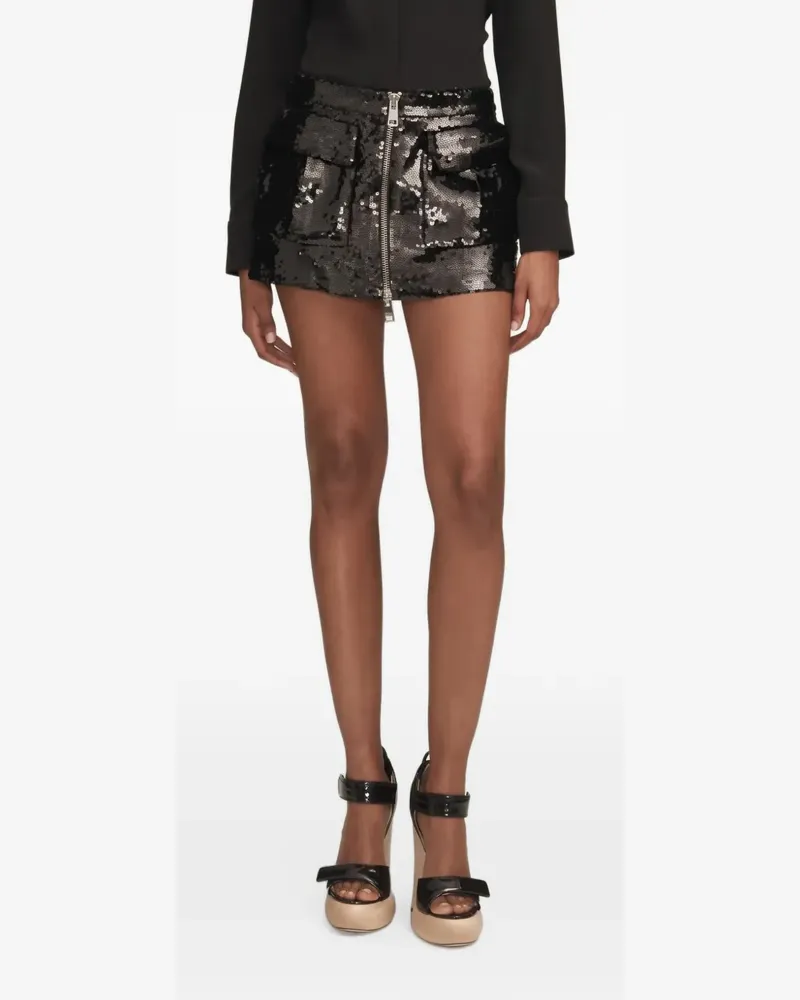 Brandon Maxwell Sterling sequin-embellished mini skirt - Schwarz Schwarz