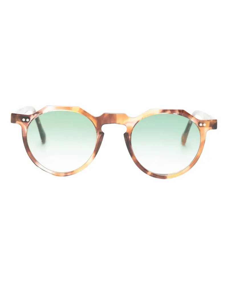 Lesca Sonnenbrille mit geometrischem Gestell - Braun Braun