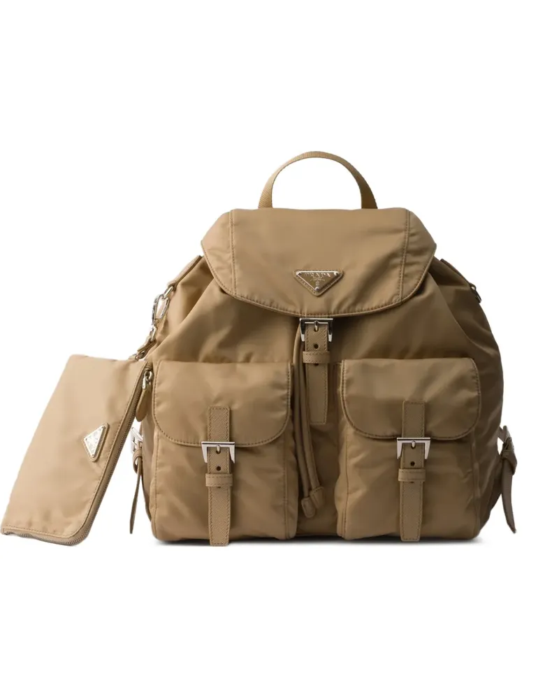 Prada Mittelgroßer Rucksack mit Logo - Nude Nude