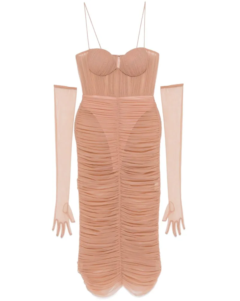 Alex Perry Gerafftes Midikleid - Rosa Rosa