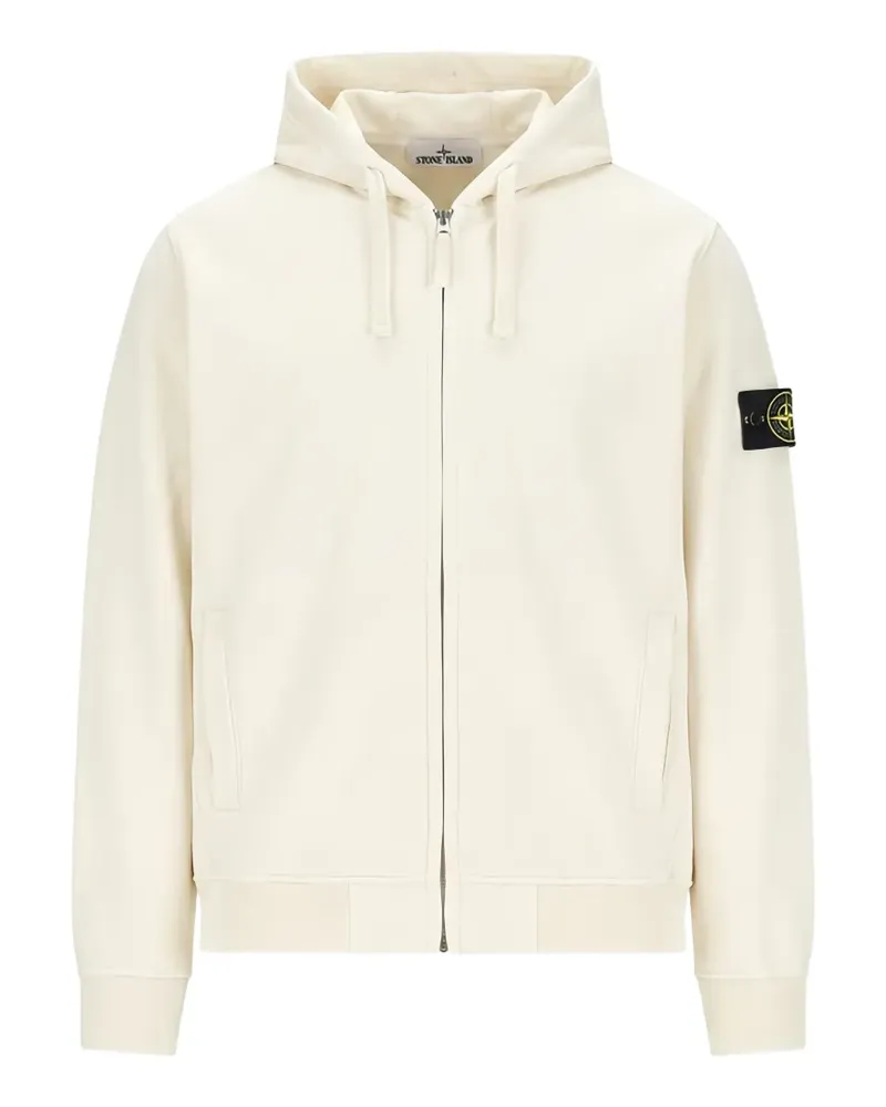 Stone Island Compass-patch zip-up hoodie - Weiß Weiß