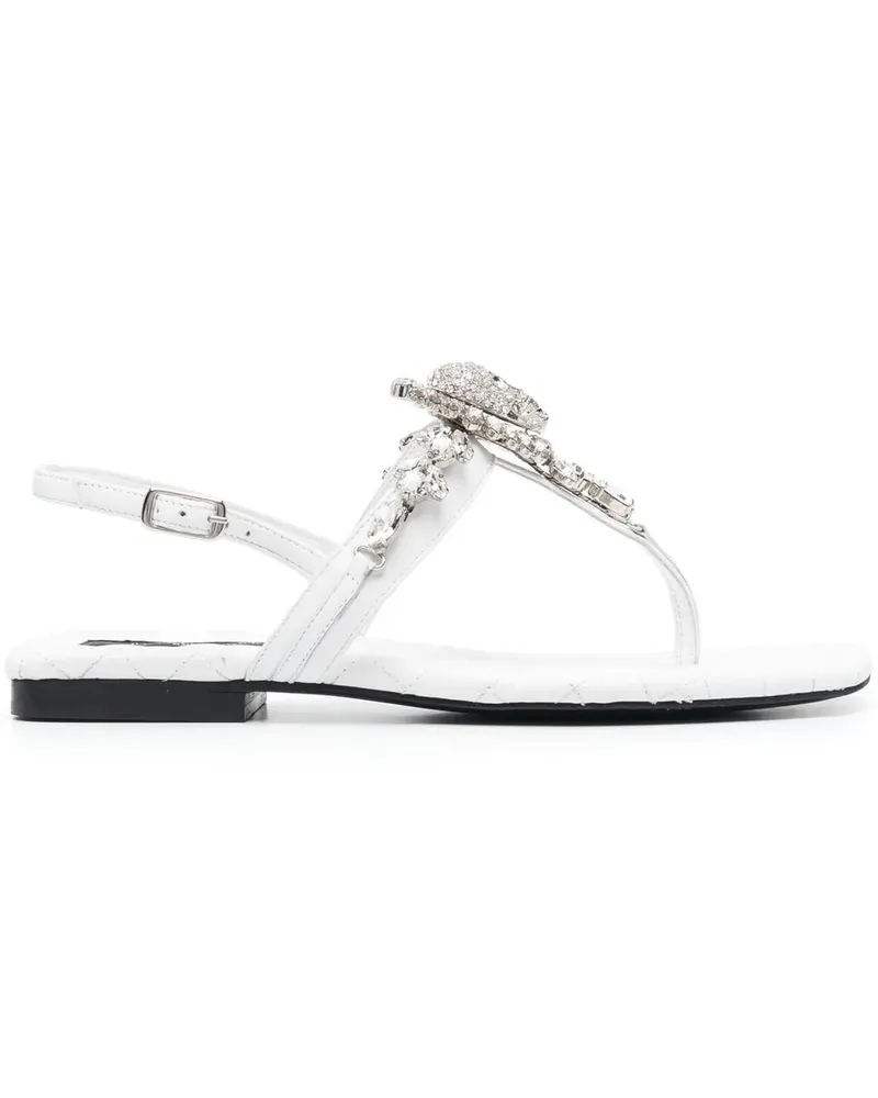 Philipp Plein Sandalen mit Kristallen - Weiß Weiß