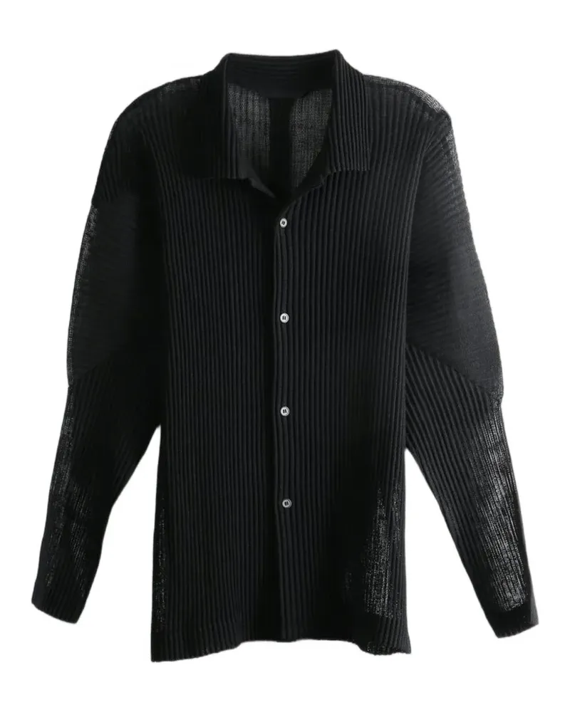 Issey Miyake Klassisches Hemd - Schwarz Schwarz
