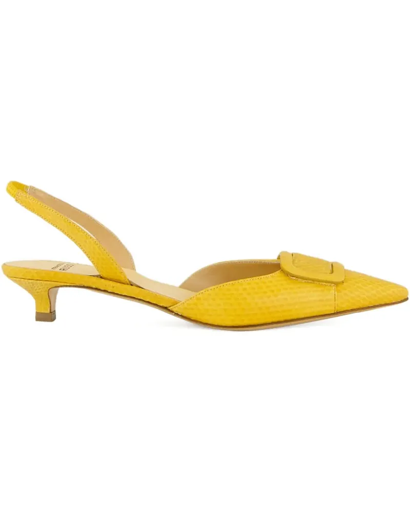 Francesco Russo Kitten-Pumps mit Schnalle 25mm R1p1011 - Gelb Gelb