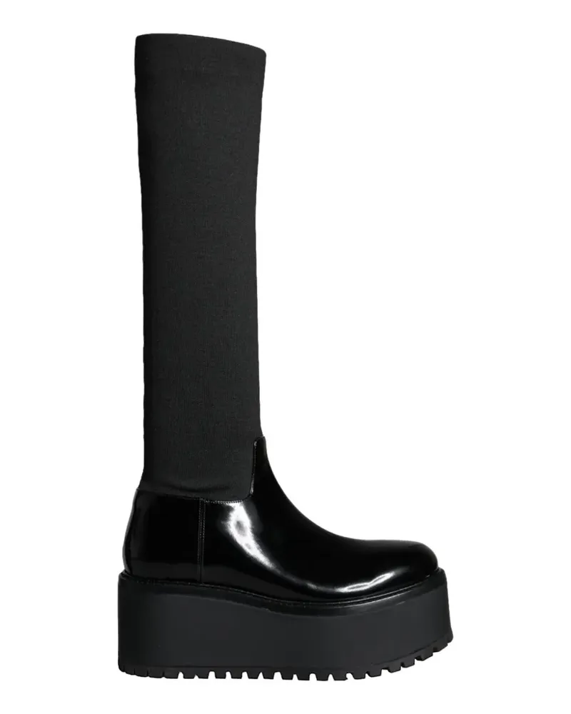 Dolce & Gabbana Stiefel aus Lackleder - Schwarz Schwarz