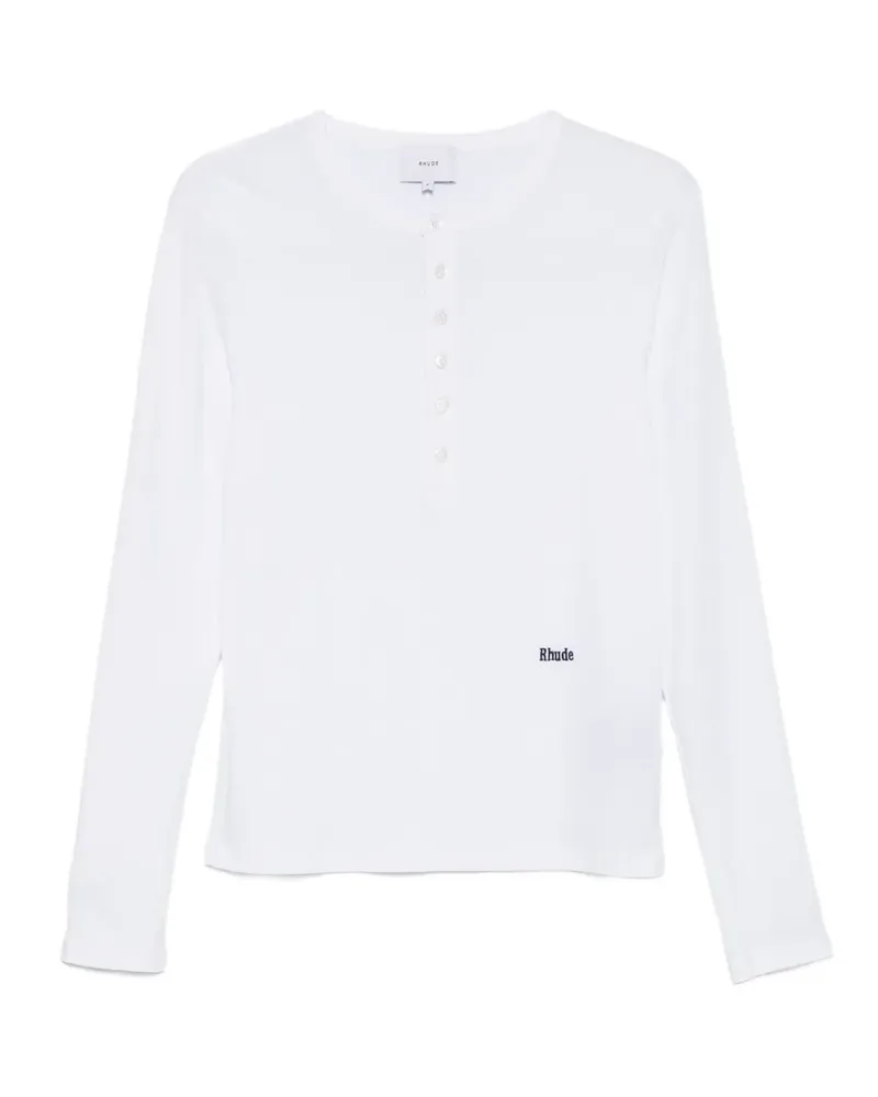 RHUDE button-up long-sleeve T-shirt - Weiß Weiß