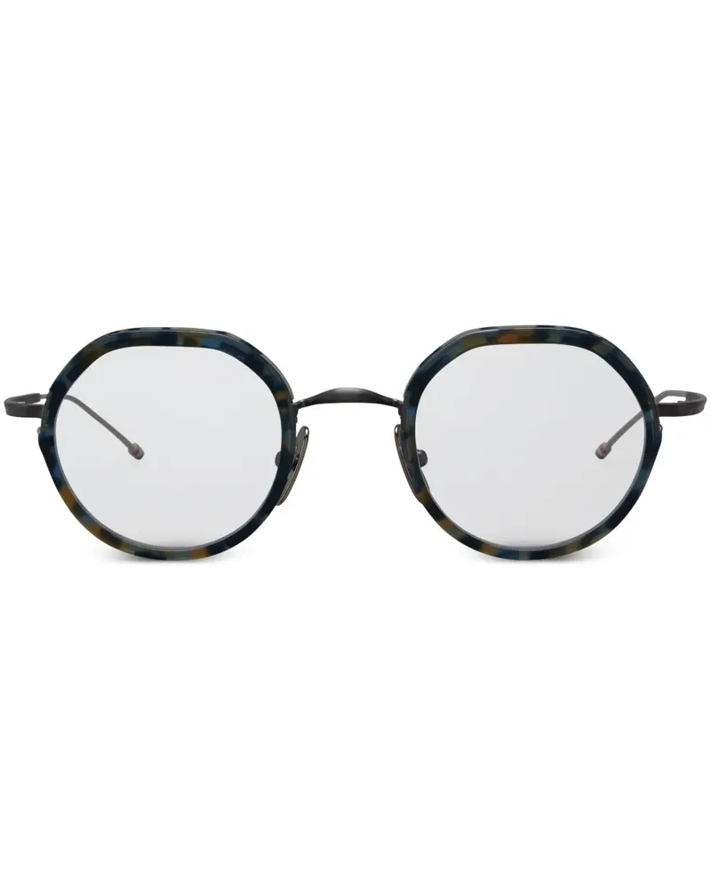 Thom Browne Runde Brille in Schildpattoptik - Blau Blau