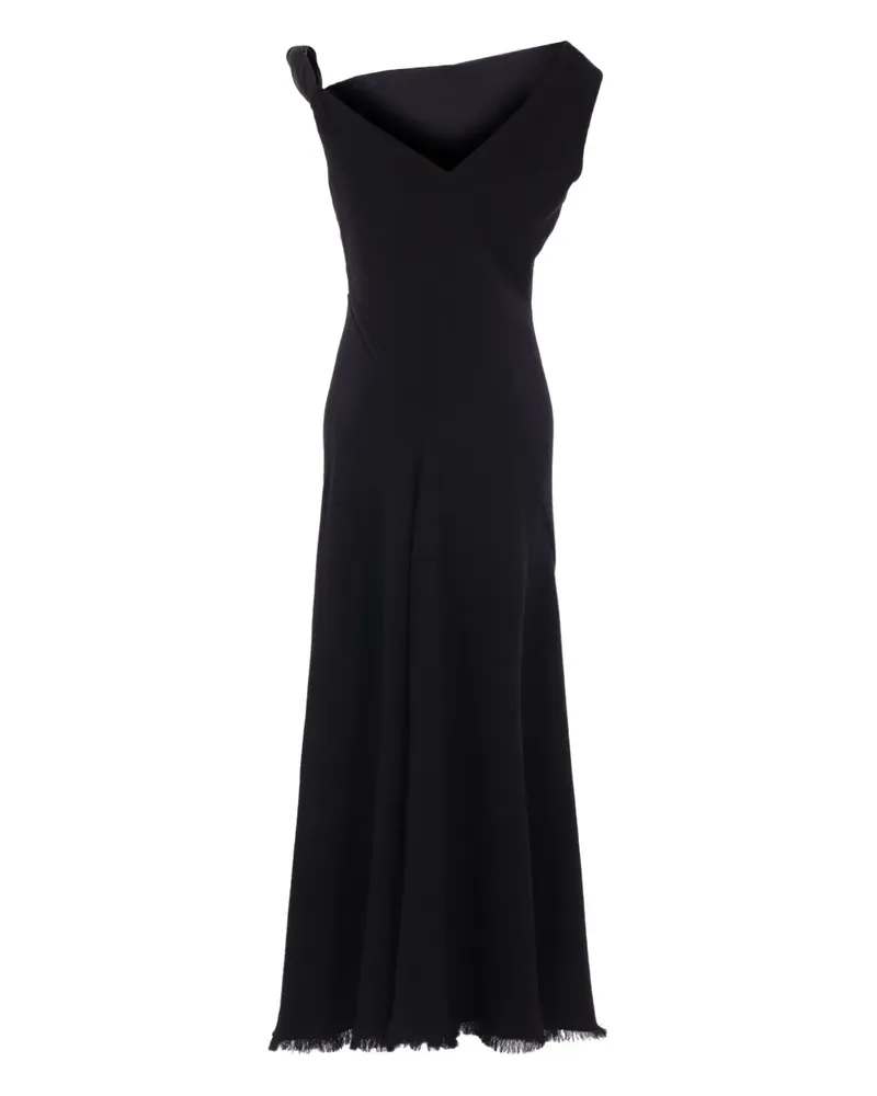 The Row Fransen-Maxikleid mit asymmetrischem Ausschnitt - Schwarz Schwarz