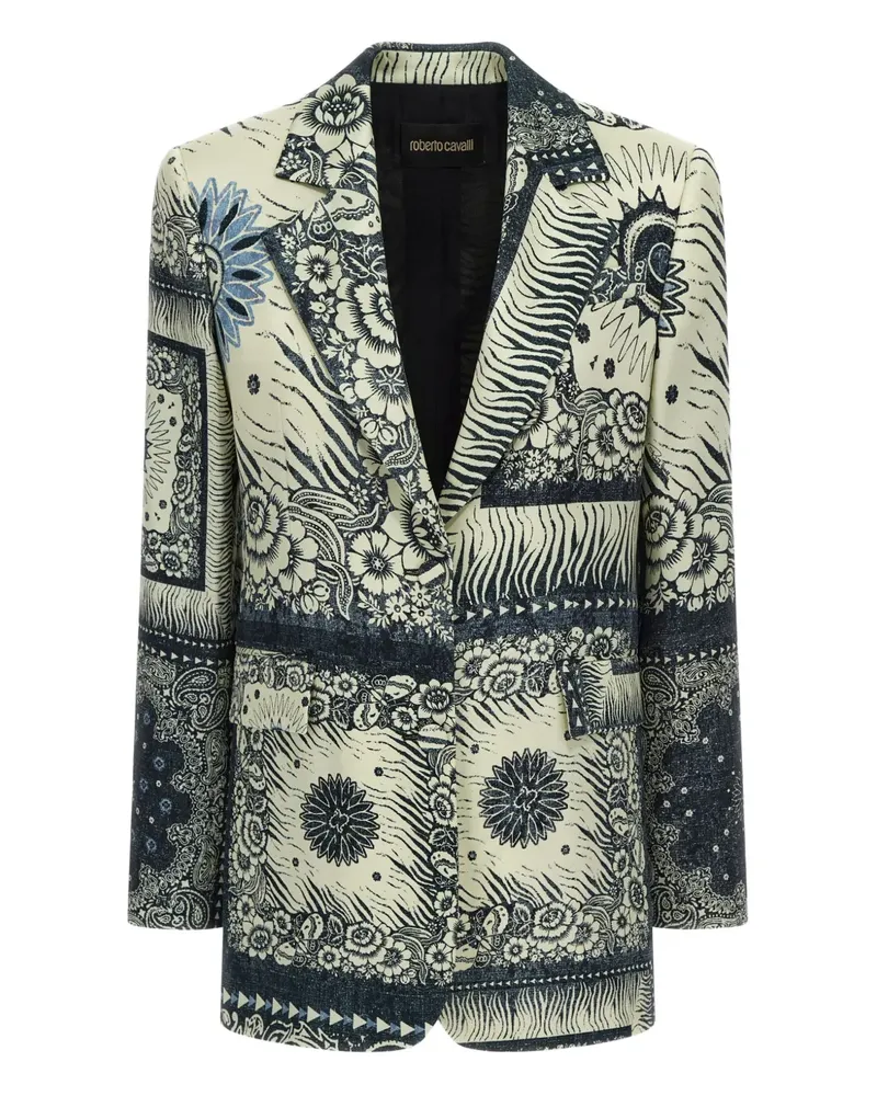 Roberto Cavalli Blazer mit Bandana-Print - Blau Blau