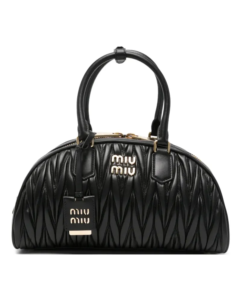 Miu Miu Clutch aus Matelassé-Leder - Schwarz Schwarz