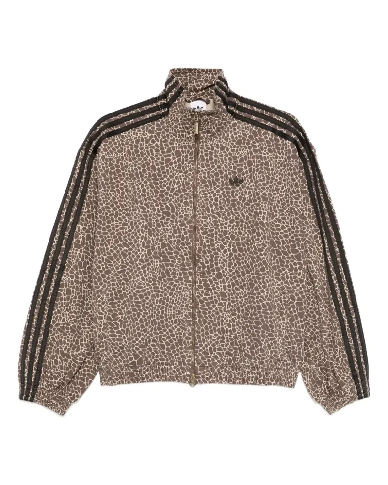 adidas Jacke mit Animal-Print - Braun Braun