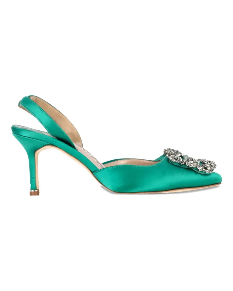 Manolo Blahnik Hangisi embellished slingback pumps - Grün Grün