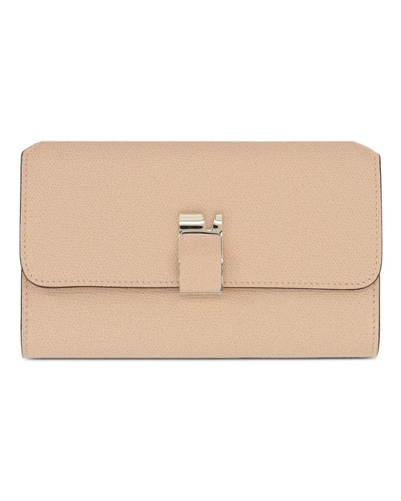 Valextra NoLo Clutch aus gekörntem Leder Nude