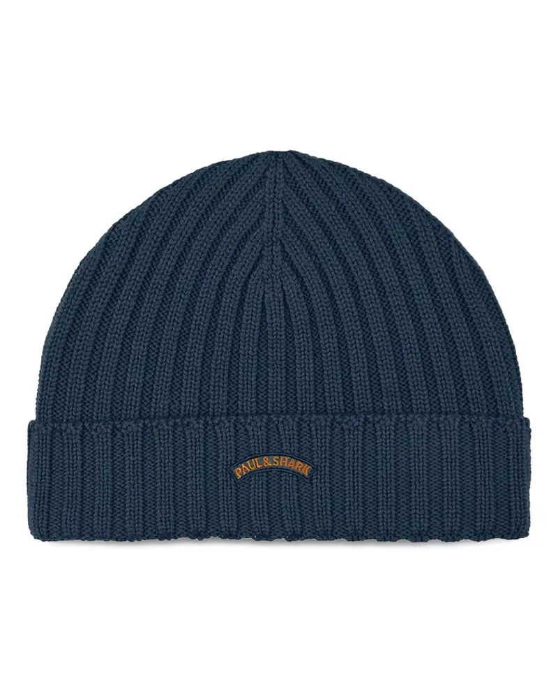 Paul & Shark ribbed beanie hat - Blau Blau