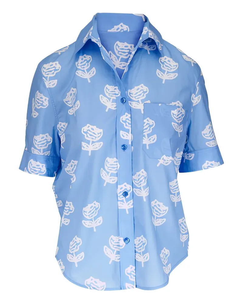 Marni Hemd mit Sprayed Roses-Print - Blau Blau