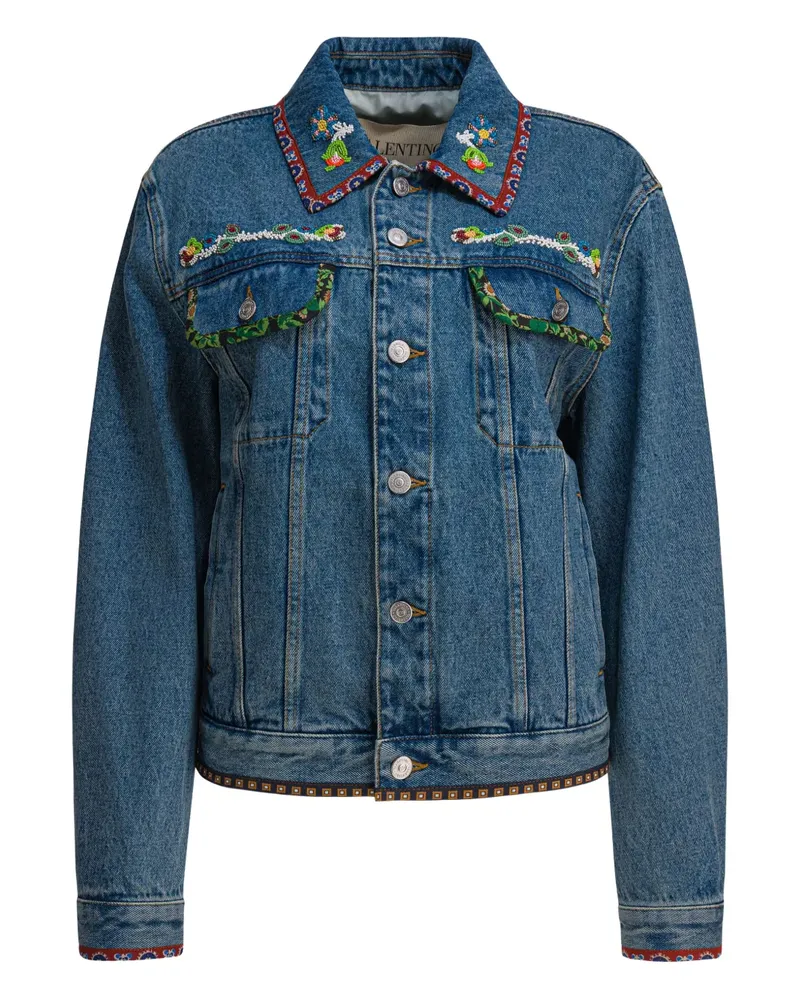 Valentino Garavani Jeansjacke mit Perlenstickerei - Blau Blau