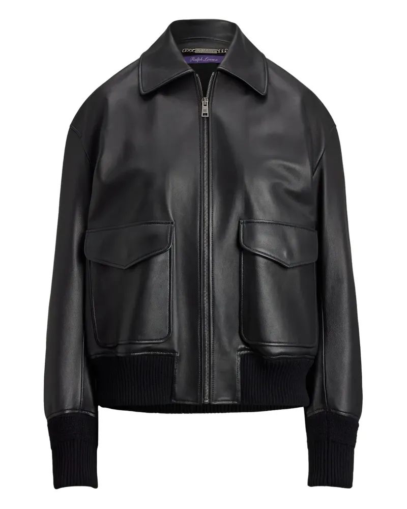 Ralph Lauren zip-front leather jacket - Schwarz Schwarz