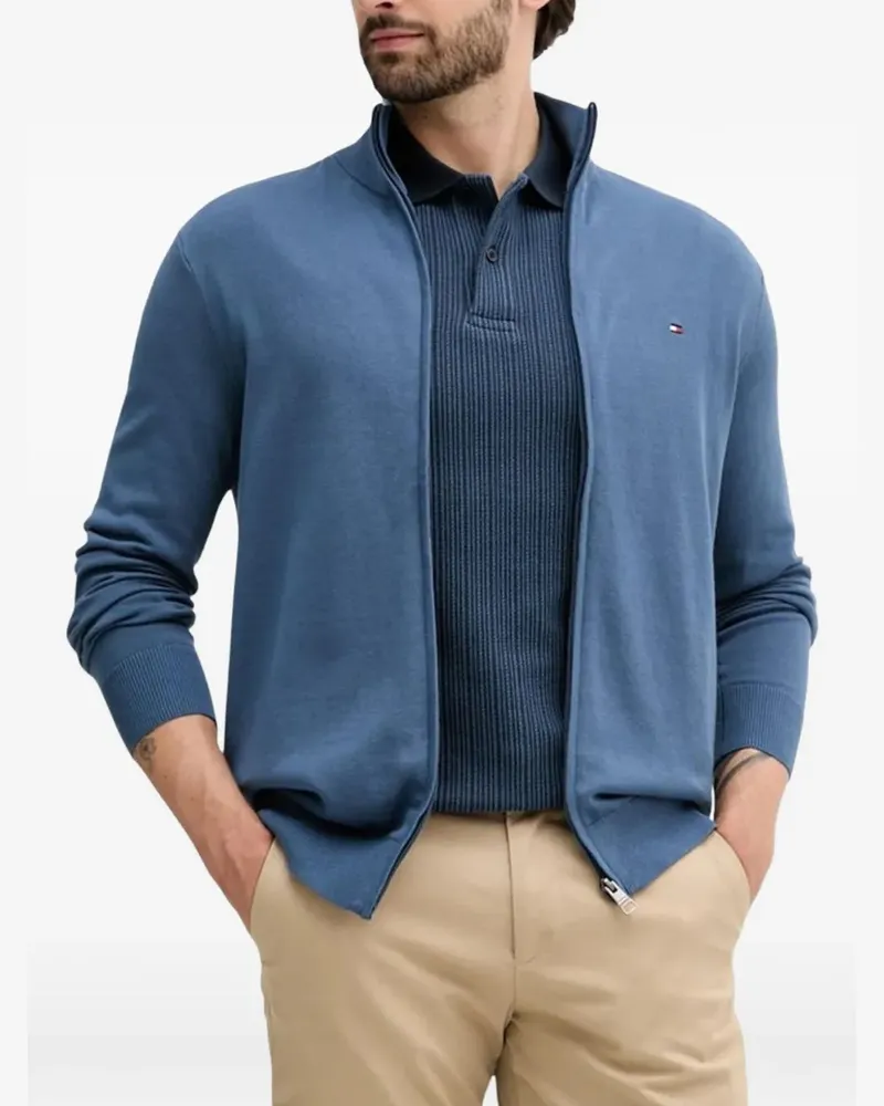 Tommy Hilfiger zip-up cotton cardigan - Blau Blau