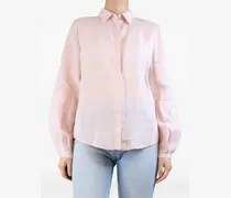 Langärmelige Leinenbluse - Rosa