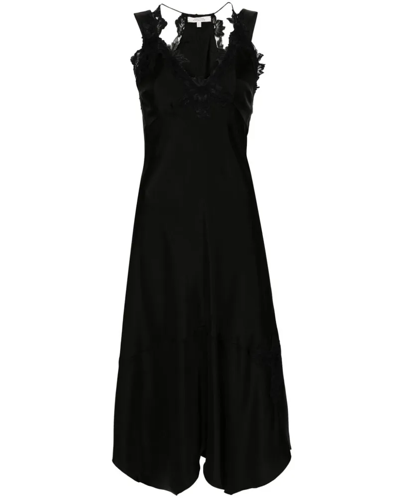 Dorothee Schumacher Camisole-Seidenkleid mit Spitzenapplikation - Schwarz Schwarz