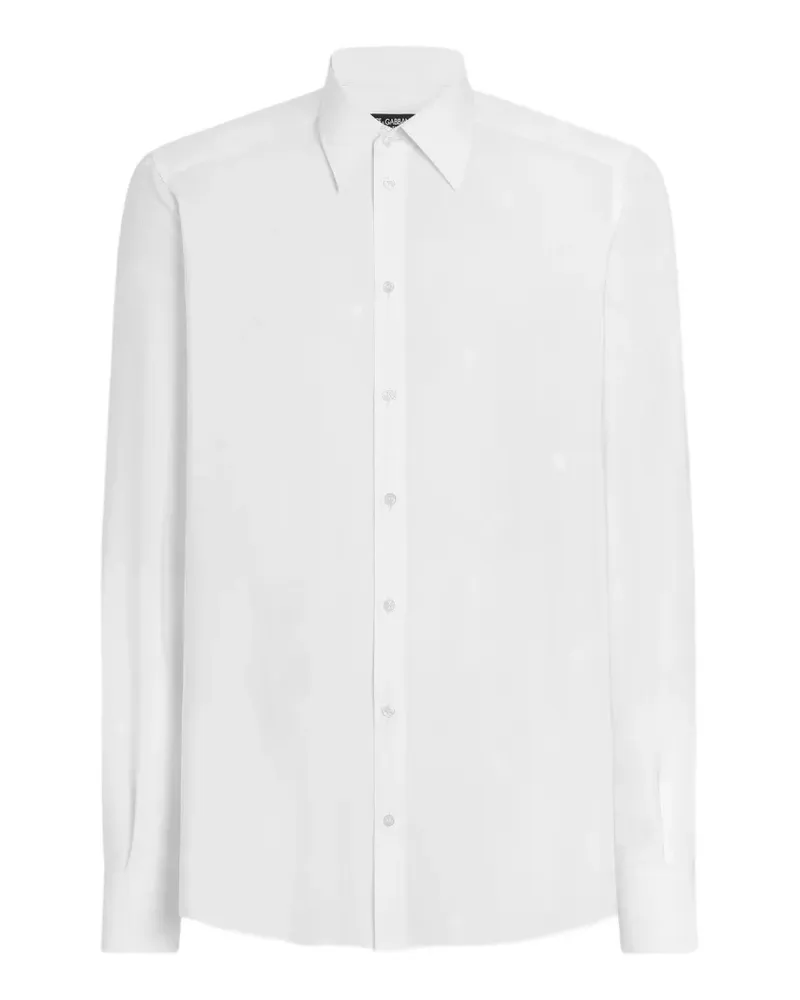 Dolce & Gabbana Martini Hemd aus DG Barre-Jacquard - Weiß Weiß