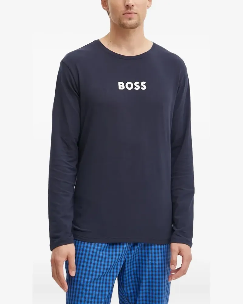 HUGO BOSS Pyjama mit Logo-Print - Blau Blau