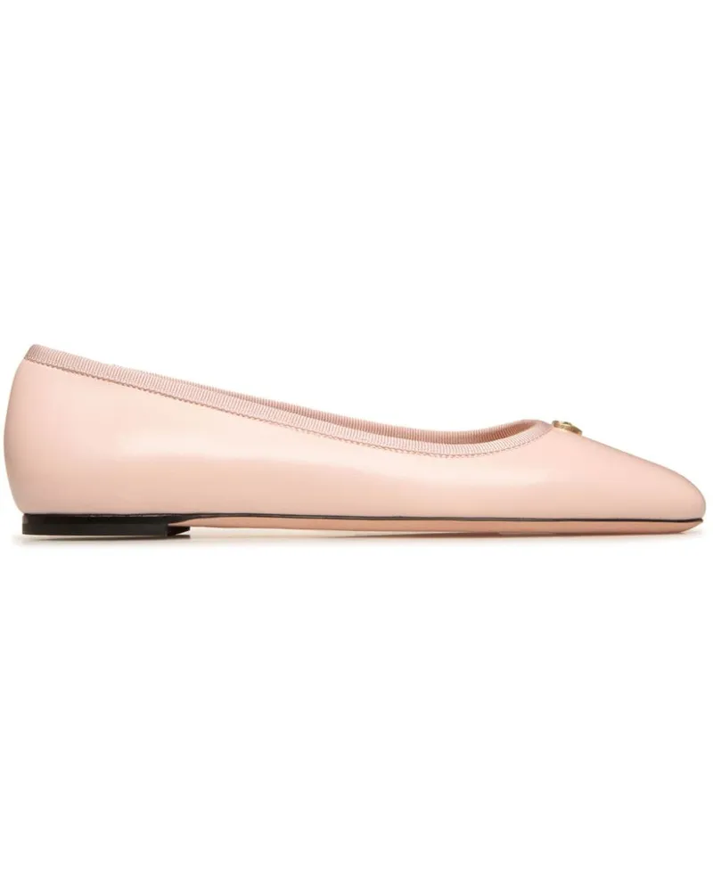 Bally Ballerinas mit Logo-Schild - Nude Nude